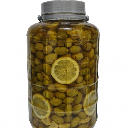 Green Olives  glass container